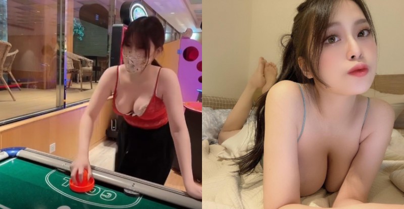 【球盟会】巨乳妹玩桌上曲棍球「彈跳歡呼」好晃！這廝殺畫面太刺激啦