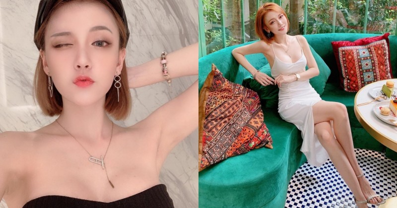 【球盟会】又被辣到！身材纖細的小臉美女「林酸酸」，細肩帶爆乳洋裝女人味十足！