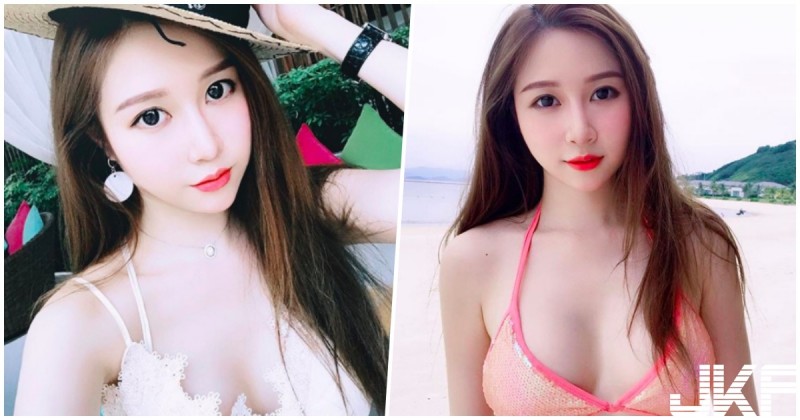 【球盟会】正妹海邊中路大開，「超雪白美肌」看了口水狂流啊！