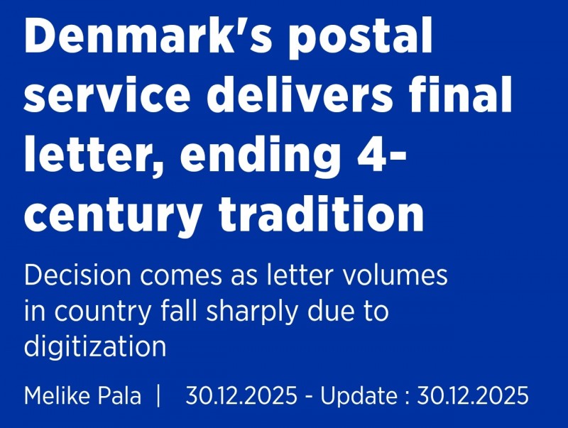 【球盟会】数字浪潮淹没百年传统，丹麦成为全球首个停止公共送信的国家