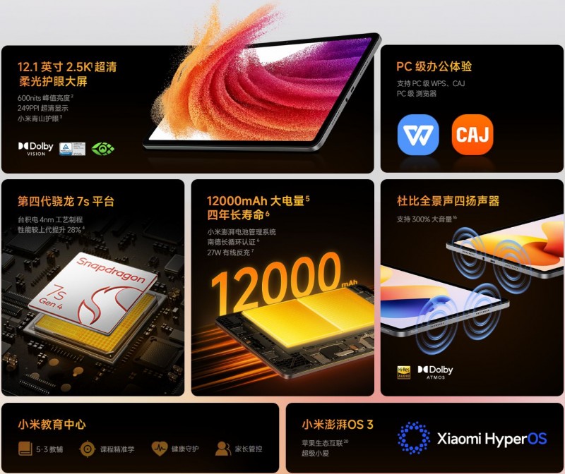 【球盟会】哈利波特联名版2599，红米Pad 2 Pro发布：主打学习！1799起