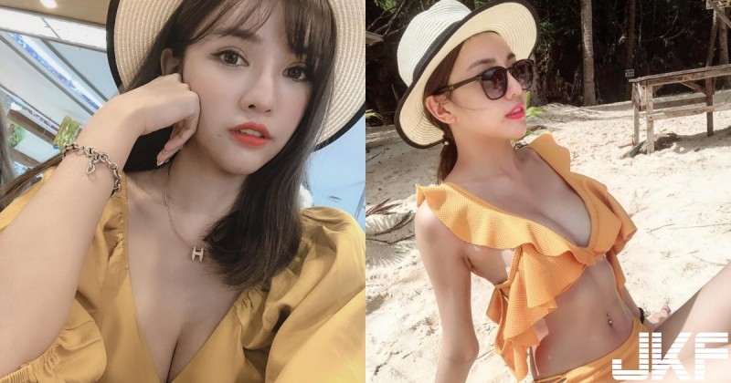 【球盟会】黃色穿搭超顯白～白白嫩嫩「陳咖喀」上圍超豐滿，配上水靈大眼根本是仙女～