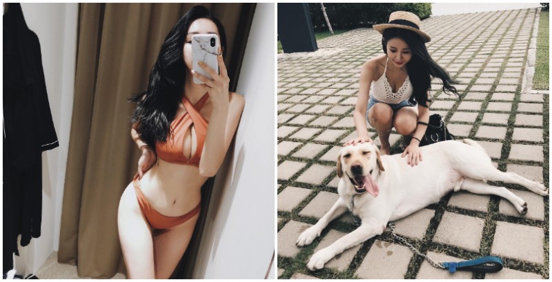【球盟会】「爆乳正妹」完美身材太火辣！連汪星人也抵擋不住的終極魅力，讓人好想當那隻狗！