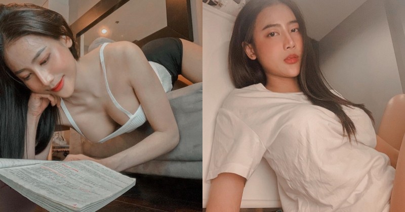 【球盟会】這樣看書有合法嗎？「長髮美胸妹」吊嘎趴床大爆乳，超猛日常原來還是playboy女郎！