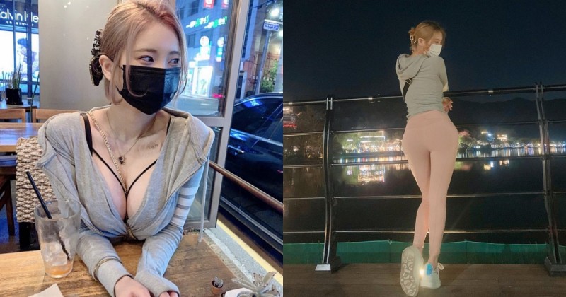 【球盟会】天菜級正妹湖邊夜跑，「緊身褲蜜桃臀」背影超殺！沒想到正面也好辣又好兇啊～