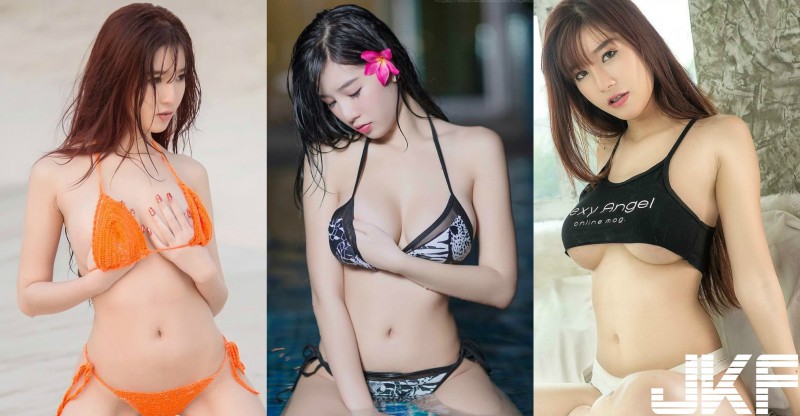 【球盟会】巨乳正妹「偏愛揉奶」！拍照有個「壞習慣」就是把手伸進比基尼裡搓揉…