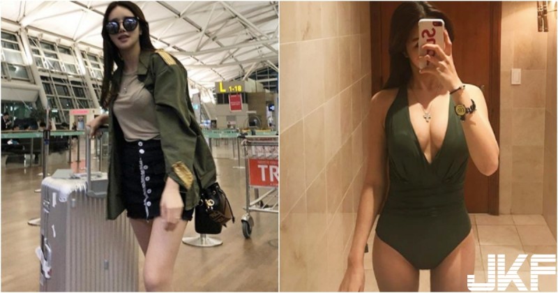 【球盟会】機場出沒的「貴婦姐姐」身材好辣！「渾圓白皙」美乳形狀從泳裝爆出！