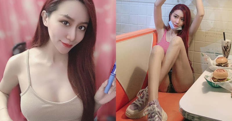 【球盟会】「長腿正妹」美式餐廳出沒！超短熱褲秀「雪白美腿」和大半蜜桃，讓人食指大動！