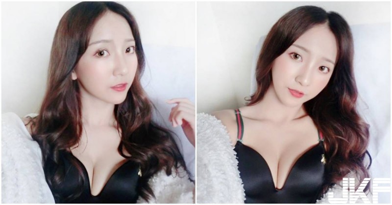 【球盟会】正妹穿上黑色內衣超爆乳！「渾圓深溝」看了口水狂流！