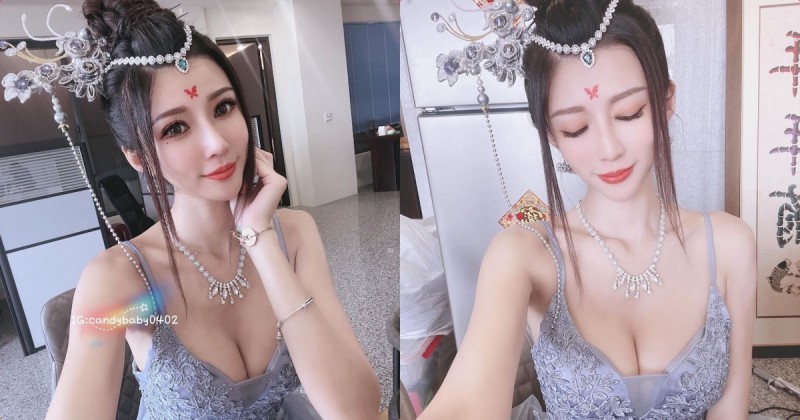 【球盟会】最美禮生「糖糖」顏值高、曲線辣，平口裝「白嫩美乳」太養眼！