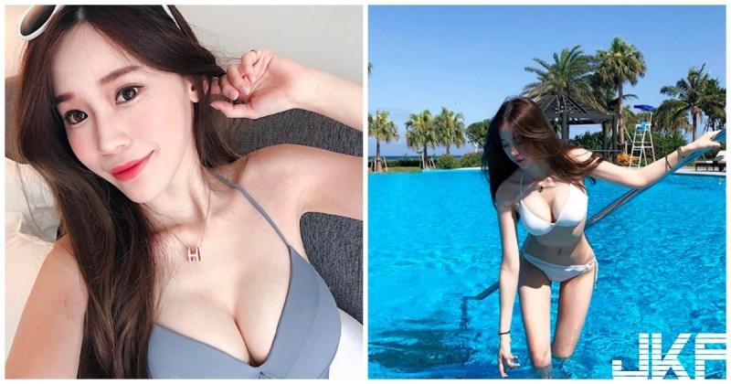 【球盟会】網拍正妹「身材太兇爆」！低頭劃水「飽滿美乳」要蹦出了！