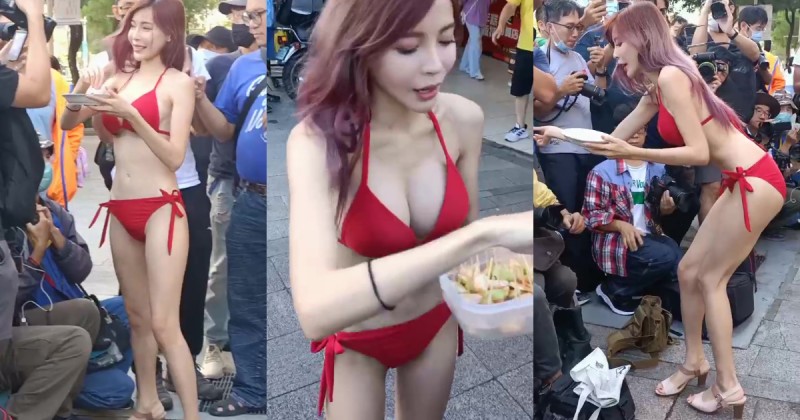 【球盟会】暴動了！E奶正妹鄭琦「三峽爆乳販售芭樂」，「養眼比基尼畫面」好猖狂！