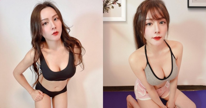 【球盟会】平面設計師「心心兒」居家健身服太辣，「熱褲造型」超級犯規！