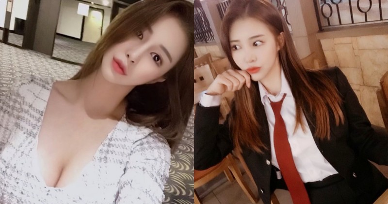 【球盟会】制服正妹解放「深長事業線」，成熟的穿搭好凸顯「火辣曲線」！