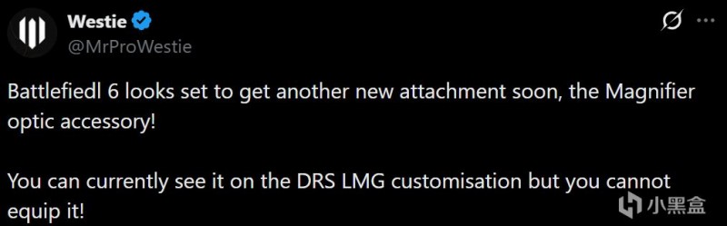 【球盟会】《战地6》疑似将迎来全新配件“放大镜瞄准器”