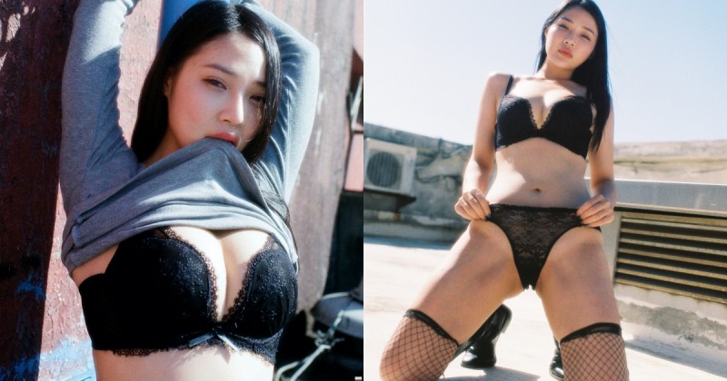 【球盟会】大膽愛人！「蕾蕾」頂樓放肆掀衣挑逗，黑蕾絲套裝「裸露美體」邀你野愛！