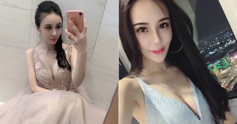 【球盟会】正妹瑄妹兒「大深V禮服火辣誘惑」，搶眼深溝看不到盡頭了！