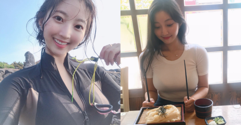【球盟会】「正妹潛水教練」巨乳身材快炸裂　潛水衣的拉鍊拉不起來啦！