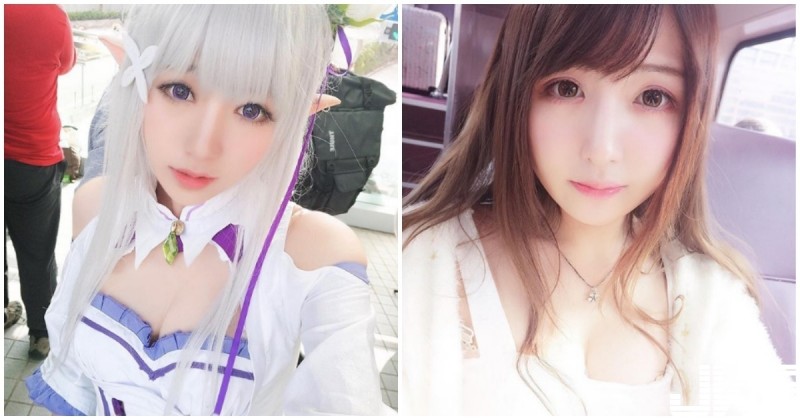 【球盟会】甜美Coser「小露酥胸超迷人」！低胸裝萌到令人想抱緊！