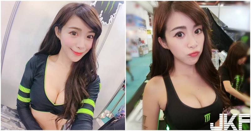 【球盟会】正妹SG胸前挖空「美乳超豐滿」，渾圓酥胸完全遮不住啊！