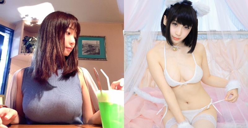 【球盟会】最清純Coser「伊織もえ」喝珍奶補真奶！白嫩雪乳性感到讓人招架不住！