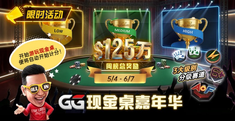 【EV扑克】GG现金桌嘉年华2026|排行榜规则+积分机制+每日/每周奖励详解