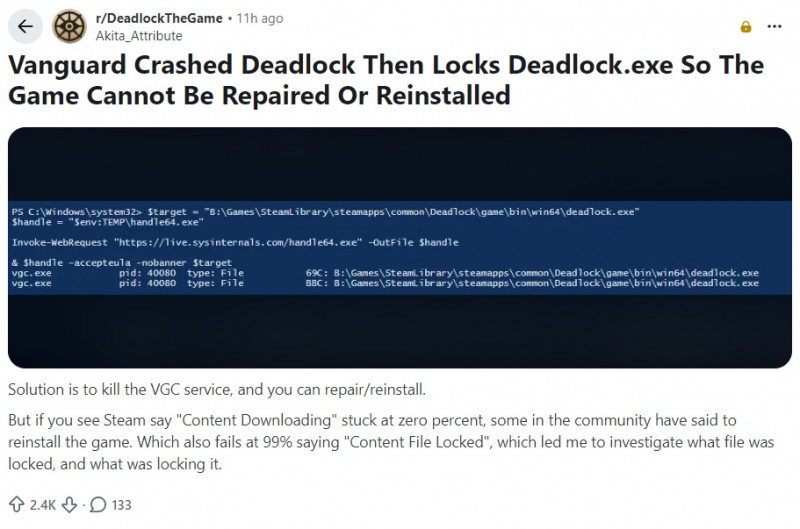 【球盟会】拳头反作弊系统Vanguard被曝会锁死Deadlock进程