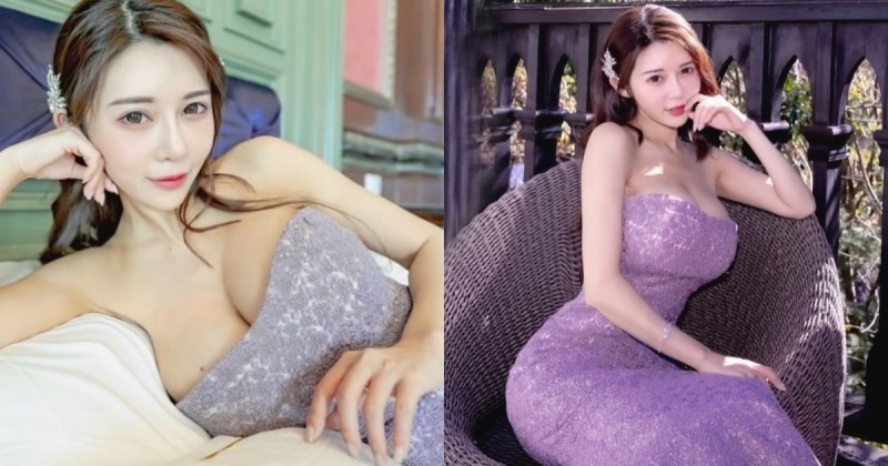 【球盟会】老英格蘭莊園出現「巨乳美人魚」！甜心正妹「安希」辣秀紫色婚紗，超狂Ｓ曲線好迷人