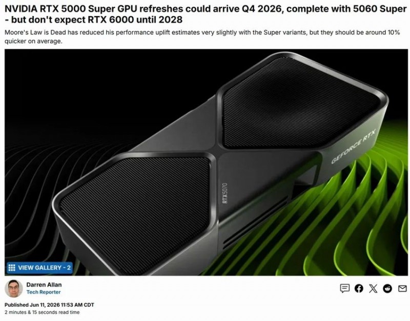 【球盟会】消息称RTX 60系列或延期至2028年,AI业务成英伟达战略重心