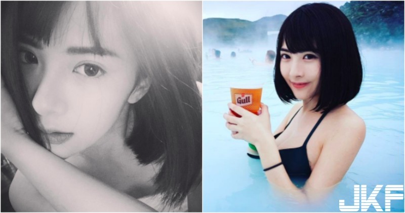 【球盟会】楊冪4ni？「短髮空靈正妹」冰島秀比基尼！「白皙美乳」透出湖面好誘人啊…！