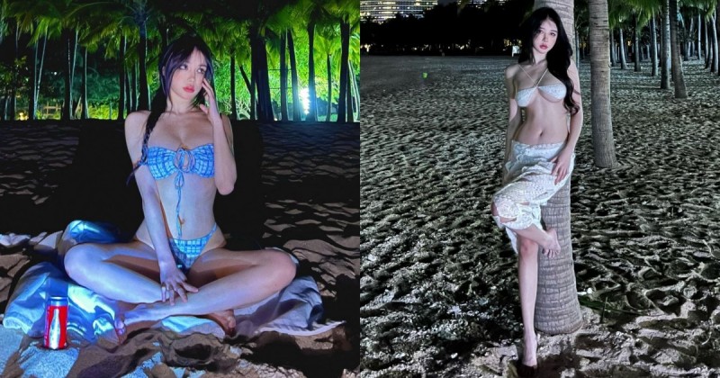【球盟会】椰林海岸邊出現「惹火巨乳正妹」！比例宛如維納斯，「細腰美腿」超完美！