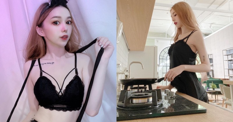 【球盟会】有餐飲證照的大眼洋娃娃！「空靈系正妹」性感蕾絲睡袍下廚，光看就胃口大開！