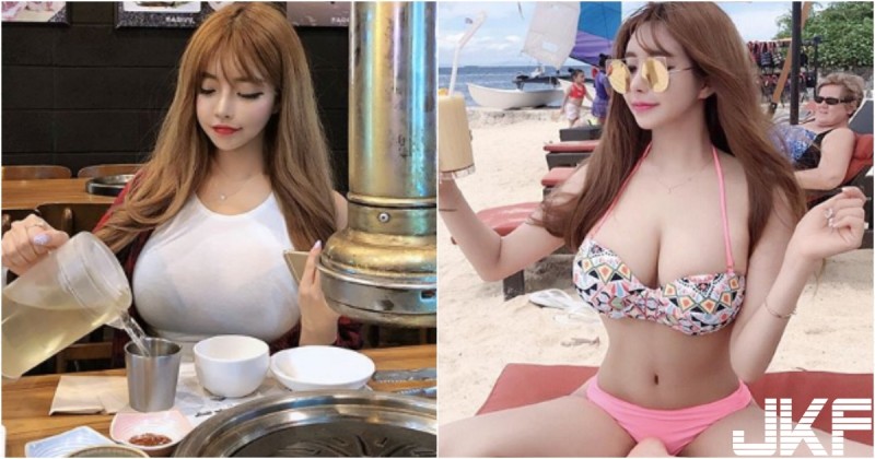 【球盟会】吃燒烤對面驚見「超狂乳量正妹」！盤子都比不上「渾圓飽滿」！穿上泳衣連路人都傻眼！
