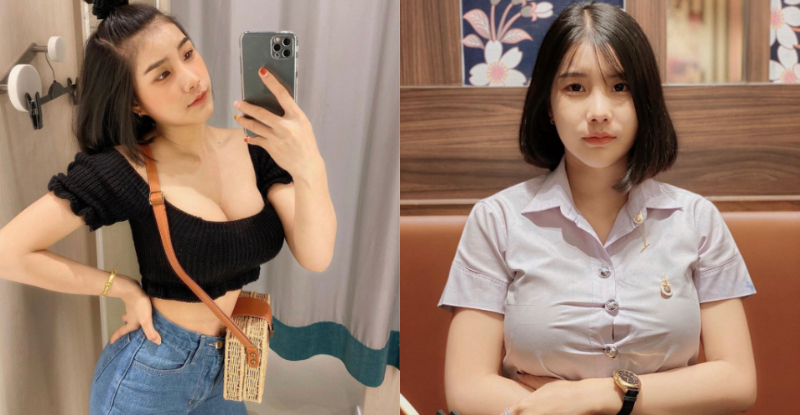 【球盟会】超兇！大奶妹妹乳量快要「撐壞扣子」　襯衫彷彿發出悲鳴啦！