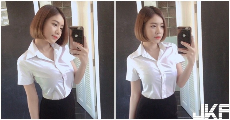 【球盟会】好兇暴！巨乳妹子把襯衫撐好滿，「緊繃畫面」辣到受不了…